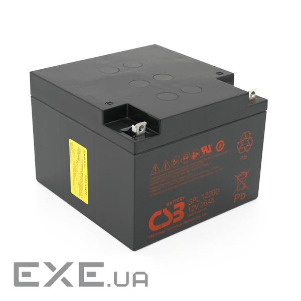 Акумуляторна батарея CSB GPL12260, 12V 26Ah (166х175х125 мм), Q2 / 72 (В&apos,ЄТНАМ) )