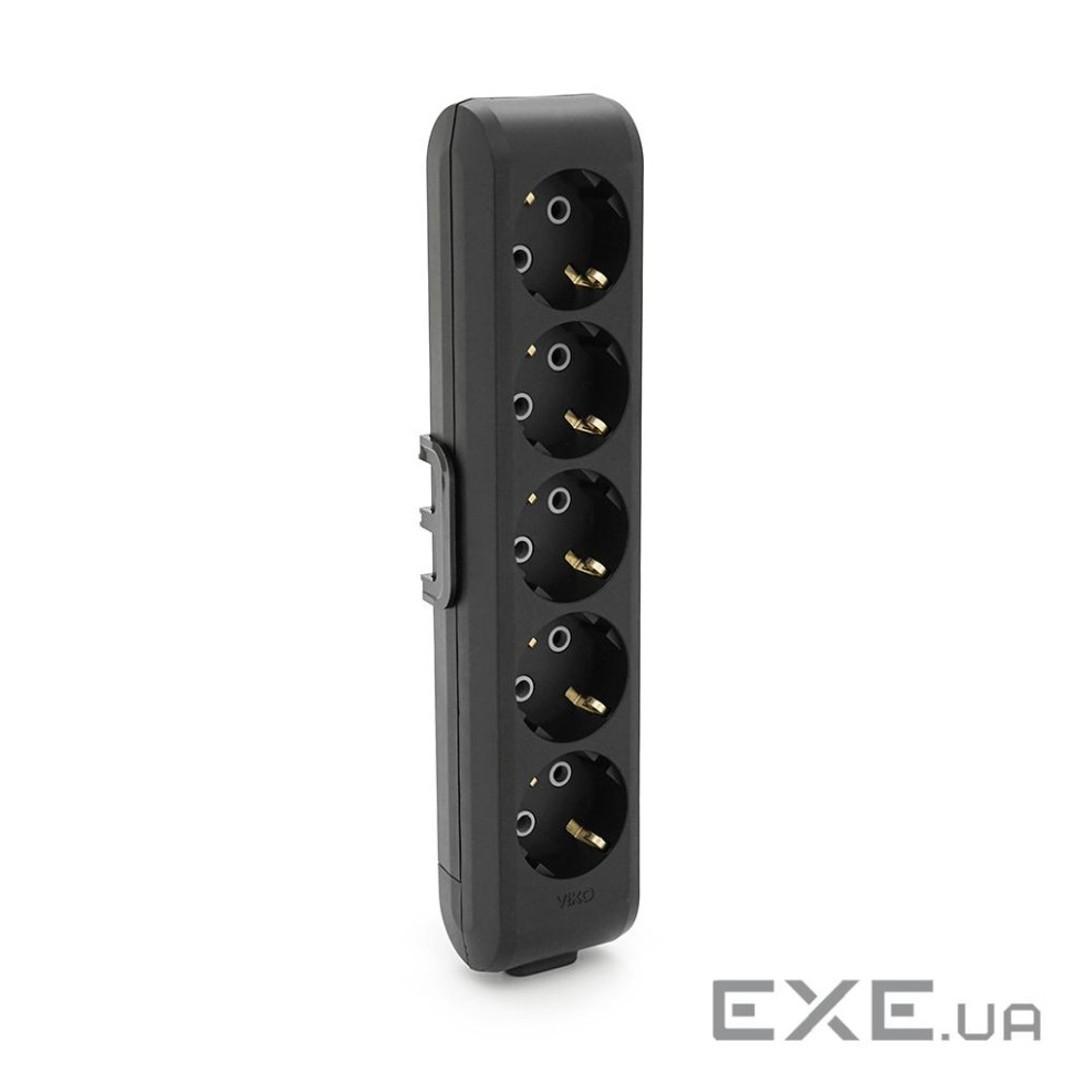 Колодка VIKO Multi-Let 5 гнізда, із заземленням, чорна (90134500)