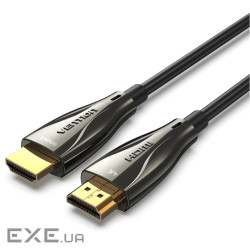 Кабель HDMI M-M,50.0 м, V2.1, Optical 8K 60Гц 48Gbps Dolby 7.1 PVC Black Zinc Alloy Ventio (ALABX)
