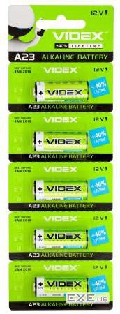 Батарейка A23 (MN21), лужна, Videx Excellent!, 5 шт, 12V, Blister (А23/Е23А 5pcs (228211 5шт) )