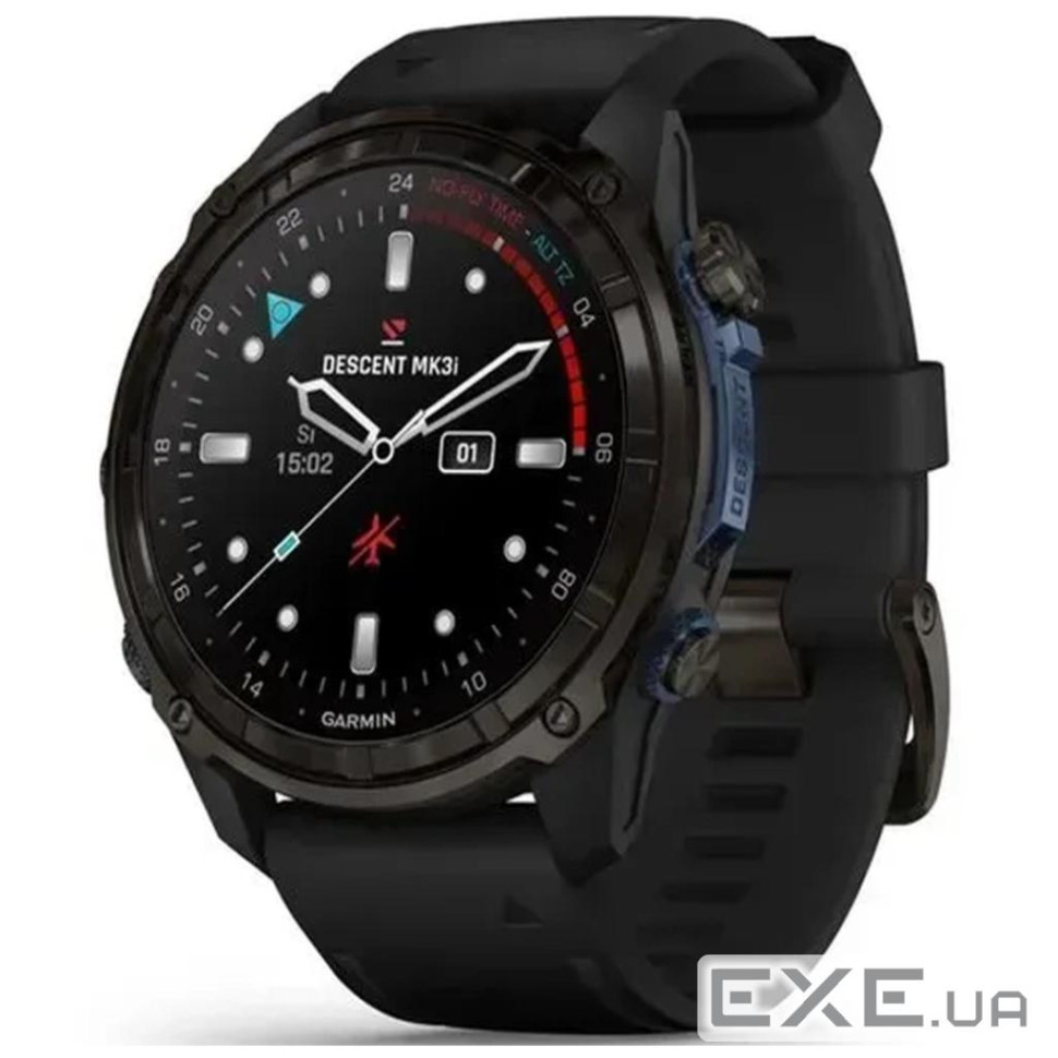 Смарт-годинник Garmin Descent Mk3i 51mm Cbn Gry DLC Ti/Blk Dive Cmptr, EURC,EMEA,GPS (010-02752-16)