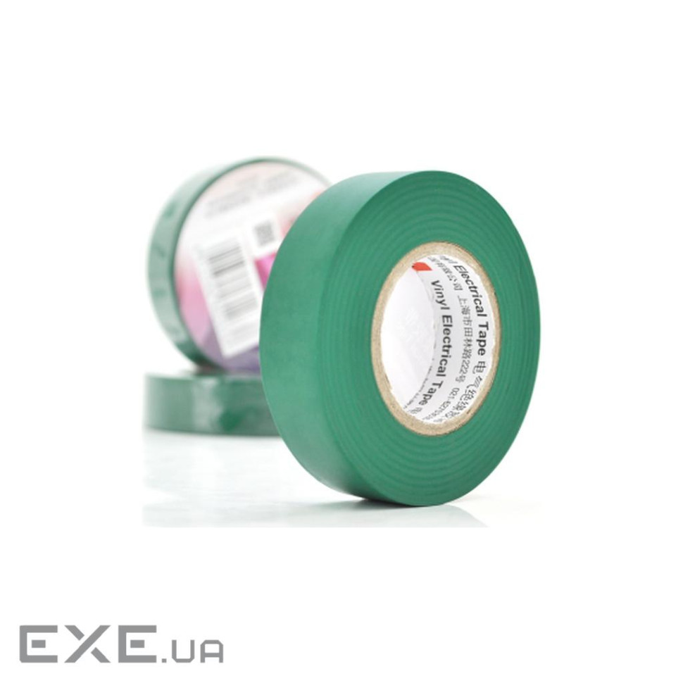 Ізоляційна стрічка 3M 0.15мм x 18мм x 20м Green, от -10С до +80С (0,15мм*18мм*20м_G)