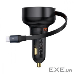Автомобильное ЗУ Baseus Enjoyment Pro Car Charger USB + Retractable Type-C Cable 6 (C00057800111-00)