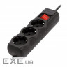 Фільтр мережі GEMBIRD SPG3-G-6B-PRO Black, 3 розетки, 1.8м