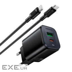 Набір BOROFONE BAS85A USB+Type-C+ кабель Type-C, PD30W+Q3.0, 1м, Black, Bliste (BOROFONE BAS85A / B)