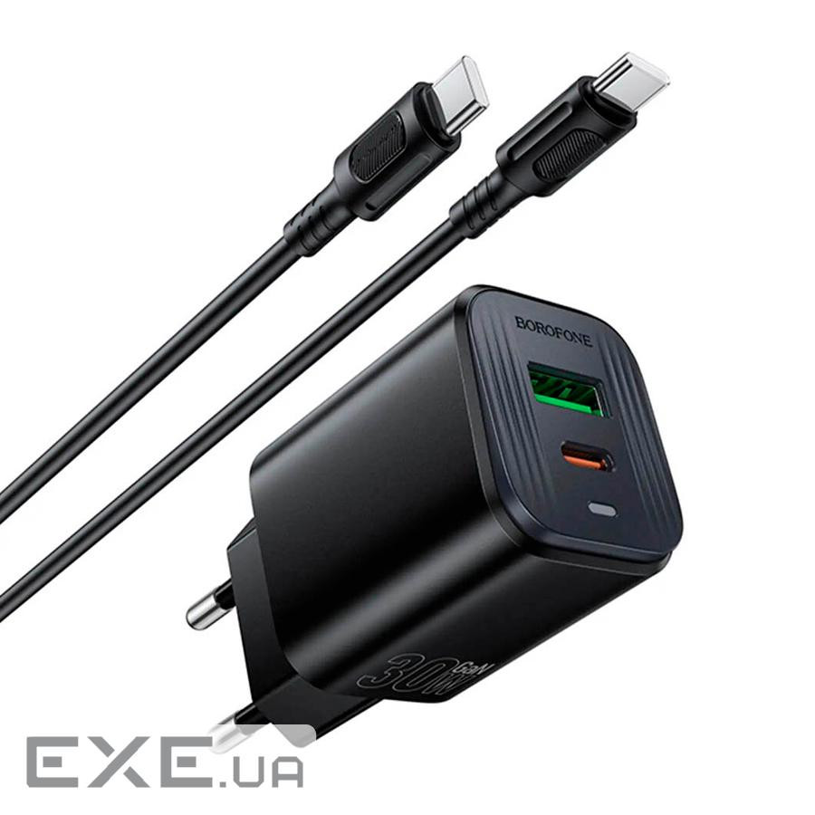 Набір BOROFONE BAS85A USB+Type-C+ кабель Type-C, PD30W+Q3.0, 1м, Black, Bliste (BOROFONE BAS85A / B)