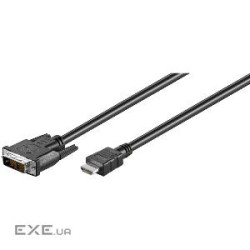 Кабель Goobay HDMI DVI M/M 2.0m, 18+1 D=5.5mm Nickel, чорний (75.05.0580-90)