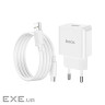 Зарядний пристрій HOCO C106A Leisure USB + cable USB to USB-C 10.5W White (6931474783912)