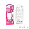 Зарядний пристрій HOCO C106A Leisure USB + cable USB to USB-C 10.5W White (6931474783912)