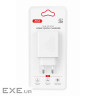 Зарядний пристрій XO QC16U 1xUSB-C PD30W + 1xUSB QC3.0 GaN white (XO-QC16U)