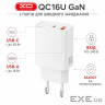 Зарядний пристрій XO QC16U 1xUSB-C PD30W + 1xUSB QC3.0 GaN white (XO-QC16U)