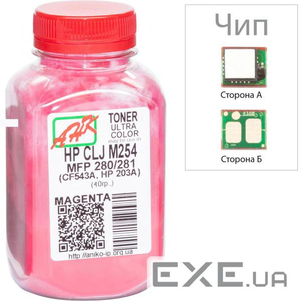 Тонер HP CLJ M254/MFP280/281 40г Magenta +chip AHK (3202790)