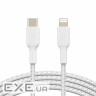 Дата кабель USB 2.0 AM to Lightning 1.0m BRAIDED white Belkin (CAA004BT1MWH)