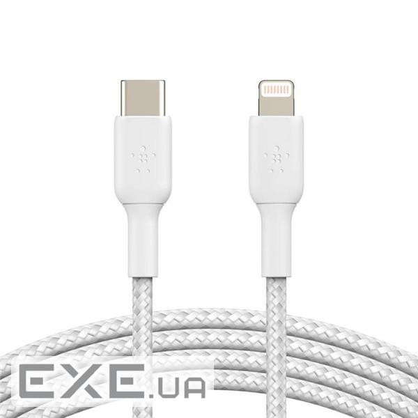 Дата кабель USB 2.0 AM to Lightning 1.0m BRAIDED white Belkin (CAA004BT1MWH)