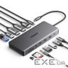 Док-станція USB3.2 Type-C --> HDMIx2,4K60Hz/4xUSB-A/2xUSB-C3.2/DP4K60Hz/RJ45/SD/TF/AUX PD 10 (15978)