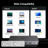 Док-станція USB3.2 Type-C --> HDMIx2,4K60Hz/4xUSB-A/2xUSB-C3.2/DP4K60Hz/RJ45/SD/TF/AUX PD 10 (15978)