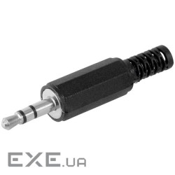 Штекер FreeEnd-Jack 3.5mm 3pin,/M конектор Stereo+захист кабелю,чорний (75.01.1016-1)