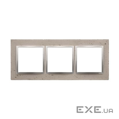 Рамка Premium NATURE 3x, светлый бетон серебро (DRN3/92)