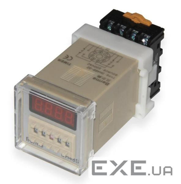 Реле часу DH48S-2Z з індикацією затримки часу + колодка для підключення, 24 VDC , 24 VDC