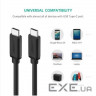 Дата кабель USB-C to USB-C 1.0m US286 3A Black Ugreen (50997)