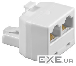 Перехідник мережевий RJ45 UTP5e 1x2 M/F,ISDN T-адаптер 1:1,білий (75.09.3057-20) (75.09.3057-20)