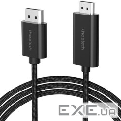Кабель DisplayPort M - HDMI M 2.0 м, 4K 60hz (4090&times;2160) Choetech (XDH01-BK)