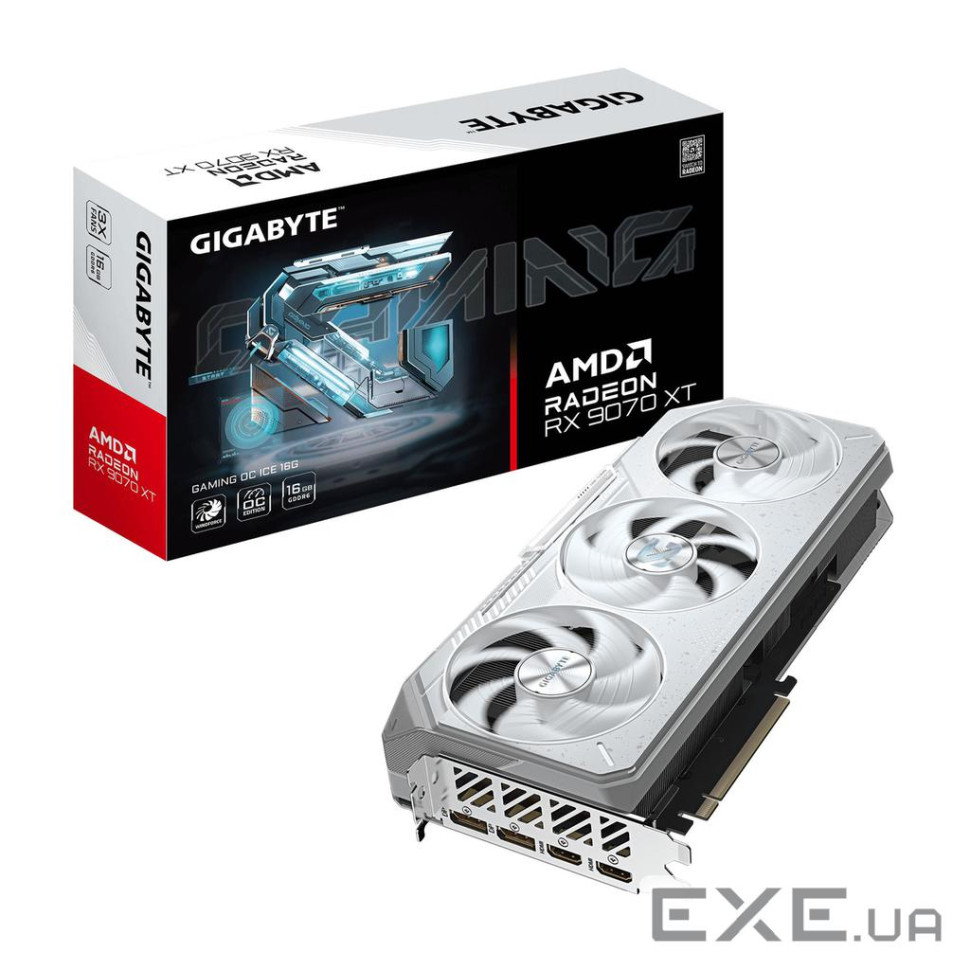 Відеокарта Gigabyte Radeon RX 9070 XT GAMING OC ICE 16384MB (GV-R907XGAM (R907XGAMINGOCICE-16GD 1.0)
