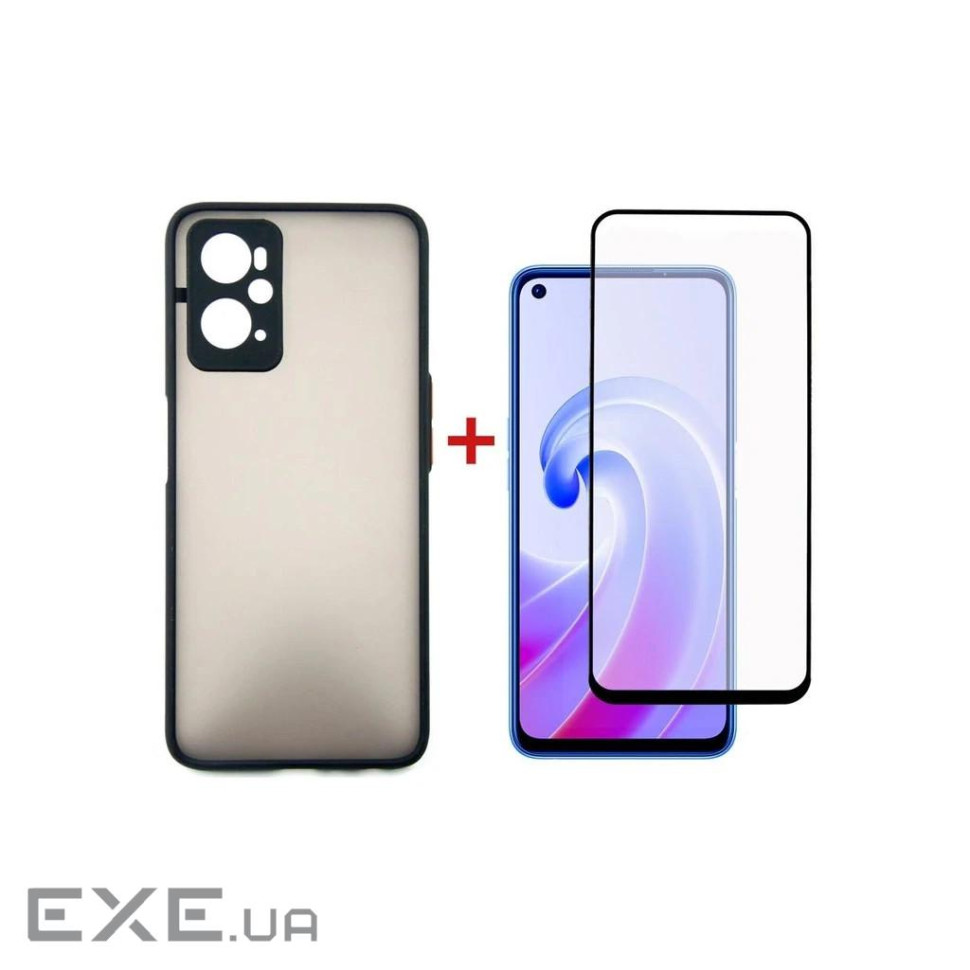 Чохол до мобільного телефона Dengos Kit for OPPO A96 4G case + glass (Black) (DG-KM-38)