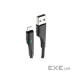 Дата кабель USB 2.0 AM to Lightning 0.25m 2.4A black Essager (EXCL-LSB01)