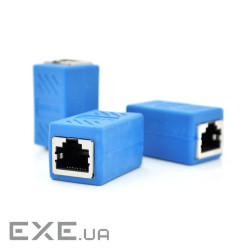 З&apos,єднувач RJ45 8P8C мама / мама RJ45 для з&apos,єднання кабелю, екранований, блаки (00757 blue) (00757 blue)