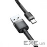 Дата кабель USB 2.0 AM to USB-C 1.0m Cafule 3A red+red Baseus (CATKLF-B09)