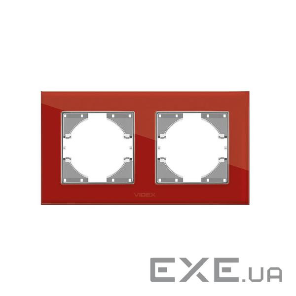 Рамка Videx BINERA червоне скло 2 пости (VF-BNFRG2H-RD)