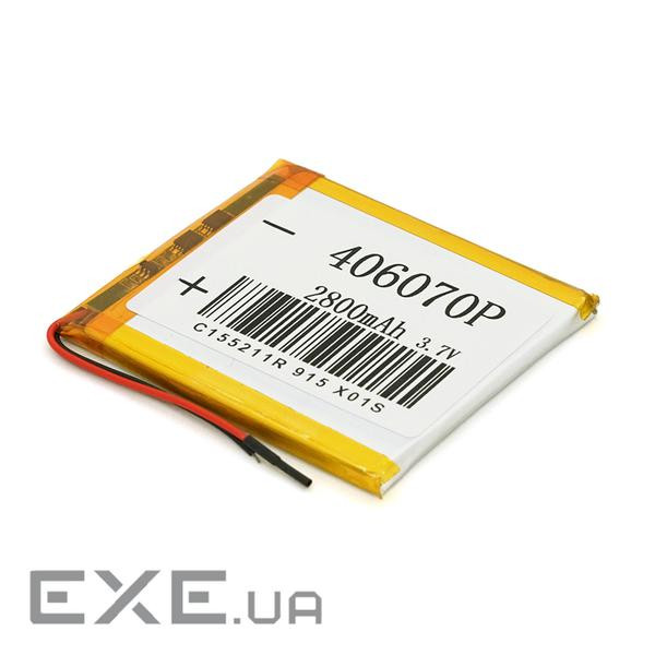 Літій-полімерний акумулятор 4*65*70mm (Li-ion 3.7В 3000мА&middot,год) (406075) ) (406075)