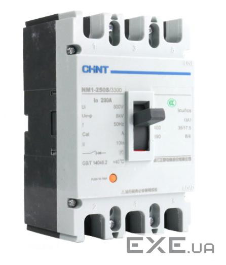 Модульний вимикач CHNT NM1-250S/3300-200А 3P, 380 В. 200A. 8КА/400В, 10КА/800В (NM1-250S / 3300-200)