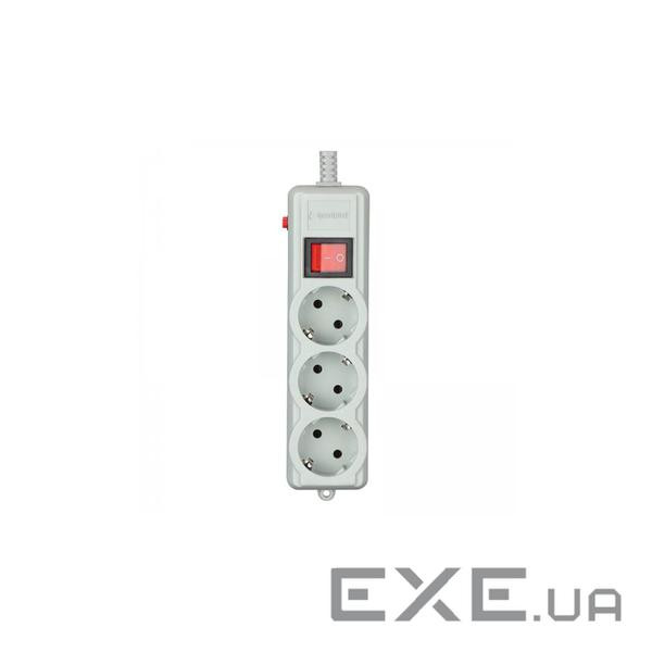 Мережевий фільтр GEMBIRD SPG3-G-6G-PRO Gray, 3 розетки, 1.8м
