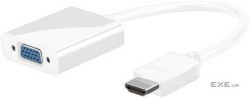 Перехідник моніторний Goobay HDMI->VGA HD15 (VGA-екран ),Pas 1080p 0.20m +3.5mm Audio (75.05.1758-1)