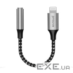 Перехідник AUX Proove SoundMesh Lightning to 3.5mm gray (ACSM00005101)