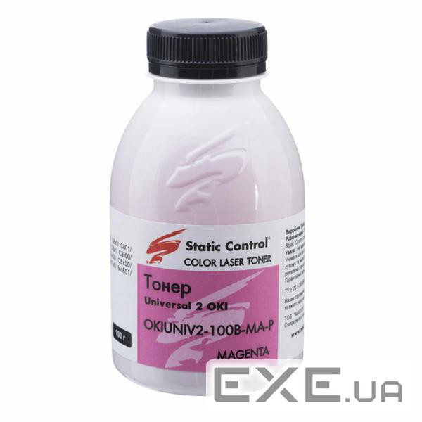 Тонер Oki universal2 (Glossy) 100г magenta Static Control (MAKOKIUNIV2-100B-MA-P/OKIUNIV2-100B-MA-P)