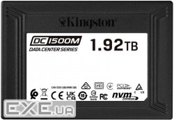 Твердотільний жорсткий диск NVME 1.92TB TLC 2.5" SEDC1500M/1920G KINGSTON NVME 1.92TB TLC 2.5" SEDC1500M/1920G KINGSTON