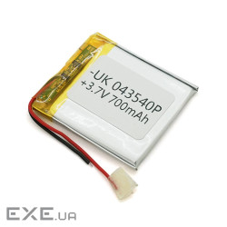 Літій-полімерний акумулятор 4*35*40mm 3,7V (Li-ion 3.7В 700мА&middot,год) (043540)