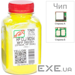 Тонер HP CLJ M254/MFP280/281 40г Yellow +chip AHK (3202791)