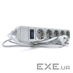 Мережевий подовжувач EUROPOWER EPG530, 220В, 2 КВт, 5 розеток, 3 м, сечение 3х0,5мм, серый, п