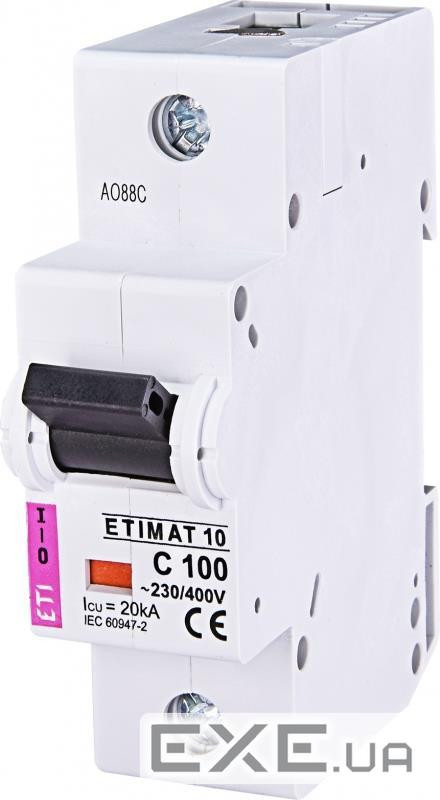 Автоматичний вимикач ETI, ETIMAT 10 1p C 100А (20 kA) (2131732)