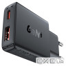 Зарядний пристрій Acefast 2xUSB 30W (USB-C+USB-A) Gan A69 ultra-thin Fast Charger Black (6974316282709)