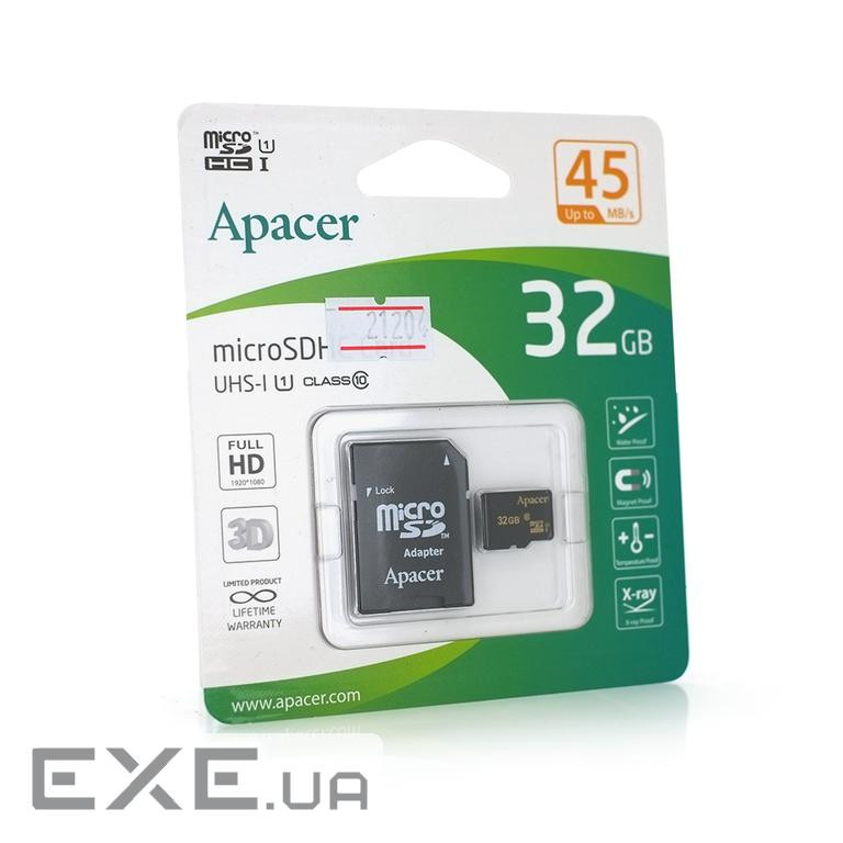 Карта пам&apos,яті Apacer microSDHC Class 10 UHS-I, 32GB (microSDHC-Ap / 32)