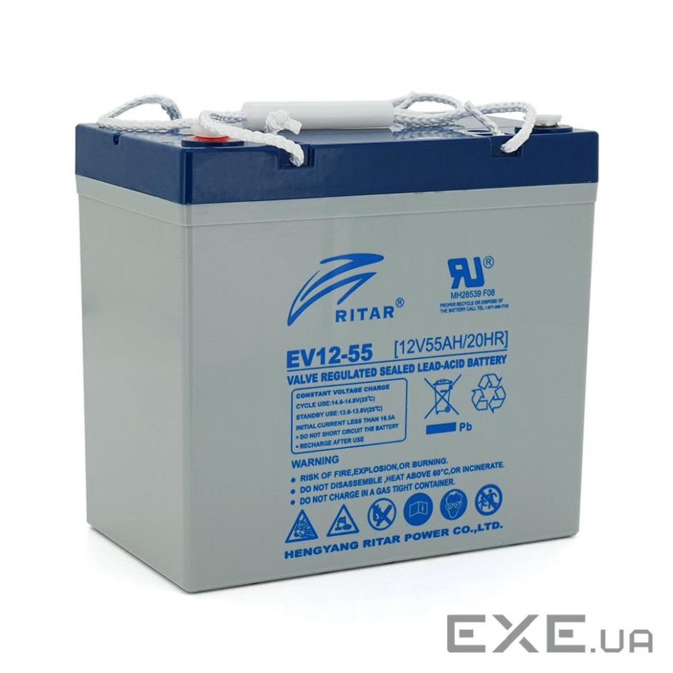 Тяговий акумулятор RITAR EV12-55,12V 55Ah, M5 (229 х 138 х 211(216)), Q1