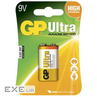 Батарейка Gp Крона Ultra Alcaline 6LF22 / 6LR61 9V * 1 (1604AU-5UE1 / 489 (GP1604AU-U1/GP1604AUP-U1)