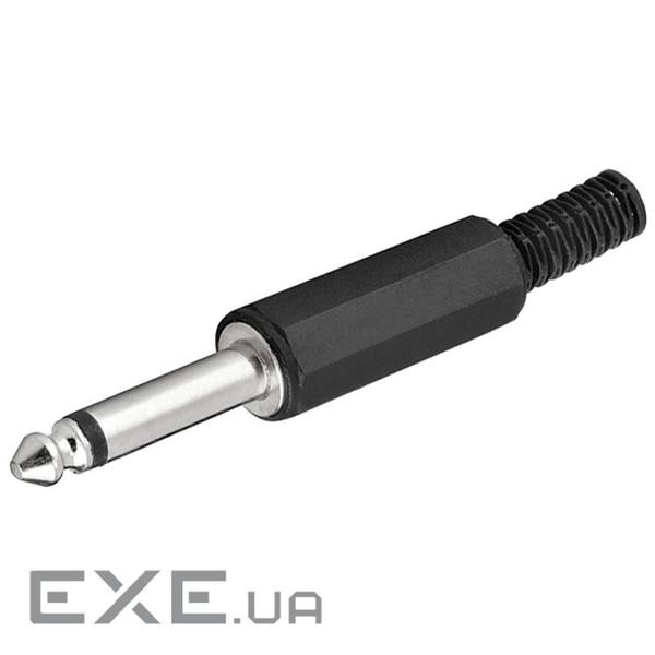 Штекер FreeEnd-Jack 6.3mm,/M конектор Mono Plastic CablePr,чорний (75.01.1022-1)