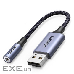 Зовнішня звукова карта UGREEN CM477 USB 2.0 External Sound Adapter Dark Gray (30757)