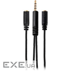 Спліттер HATOR mini-jack 3.5мм - 2 x mini-jack 3.5мм 0.2м Black (ACC-214)